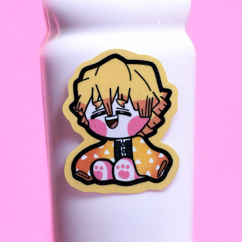 Demon Slayer: Zenitsu Glittered Stickers Demon Slayer: Zenitsu Glittered Stickers