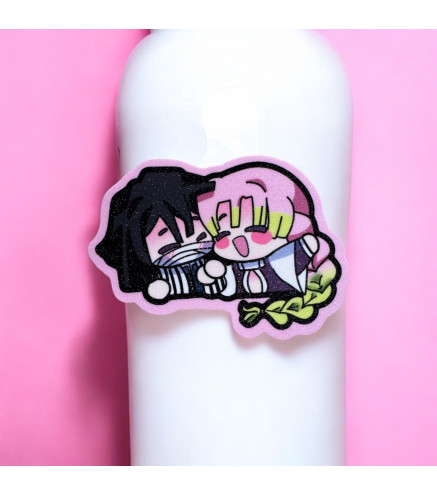 Demon Slayer: Obanai And Mitsuri Glittered Stickers